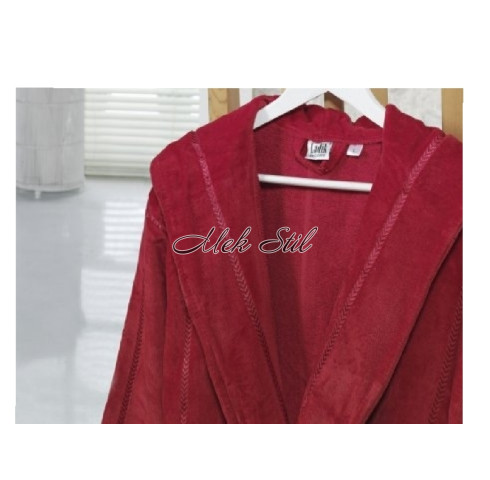 Луксозен халат плюш- червен 